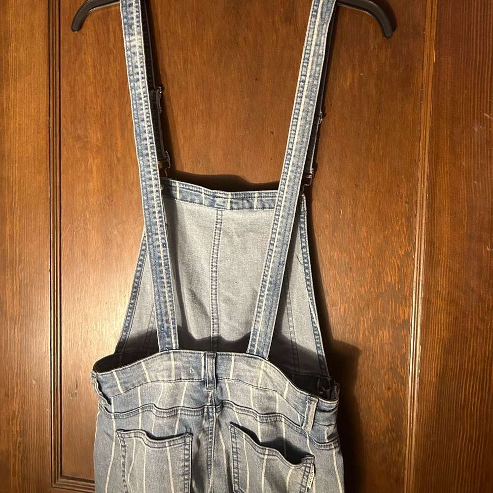 Striped Jean overalls